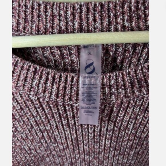 Lou & Grey Marled Drawstring Hem Sweater Burgundy Multi Color Women’s Size XL - Picture 8 of 11